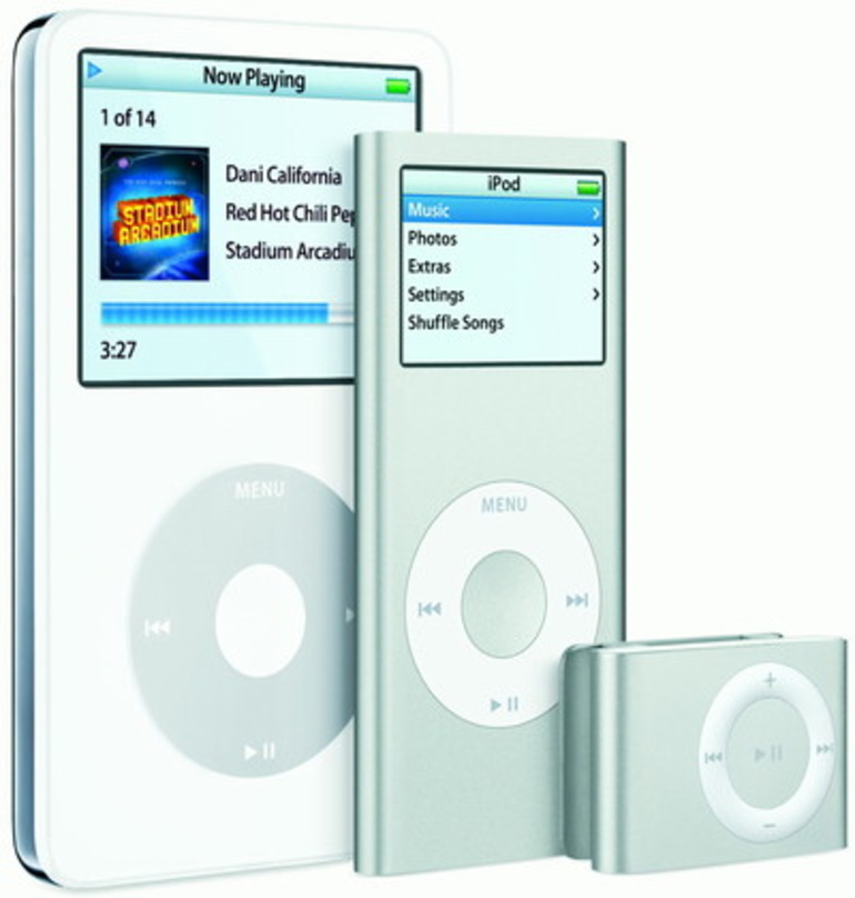 Modellpflege fürs Saisongeschäft: Die iPod-Familie mit iPod, nano und shuffle