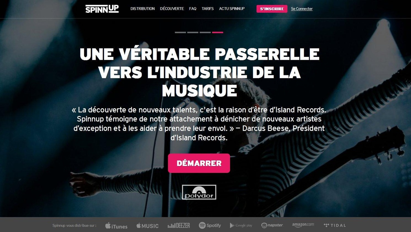 Kann jetzt auch Französisch: Universal Music bewirbt die Digitaldistributionsplattform SpinnUp als Tor in den Musikmarkt