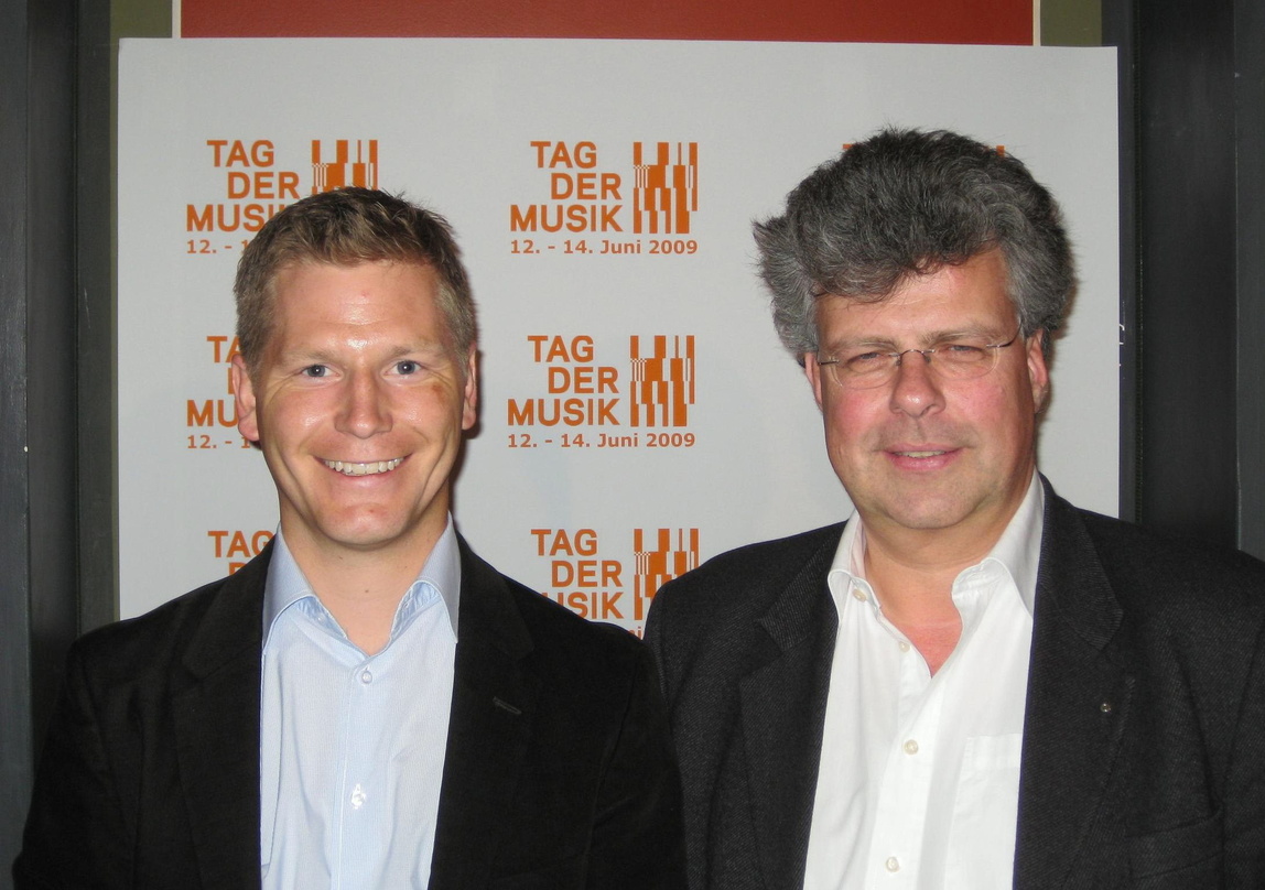 Freuten sich über die gelungene Premiere: Per Hauber, Director Frontline Classics bei Universal Music Classics & Jazz und Vorsitzender des Vereins Tag der Musik (l.), mit Christian Höppner...