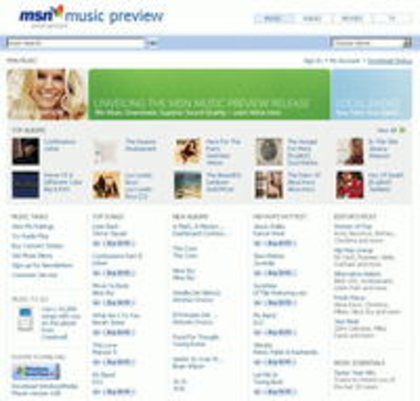 Geht mit einem Softlaunch ins Rennen: Der MSN Music Store