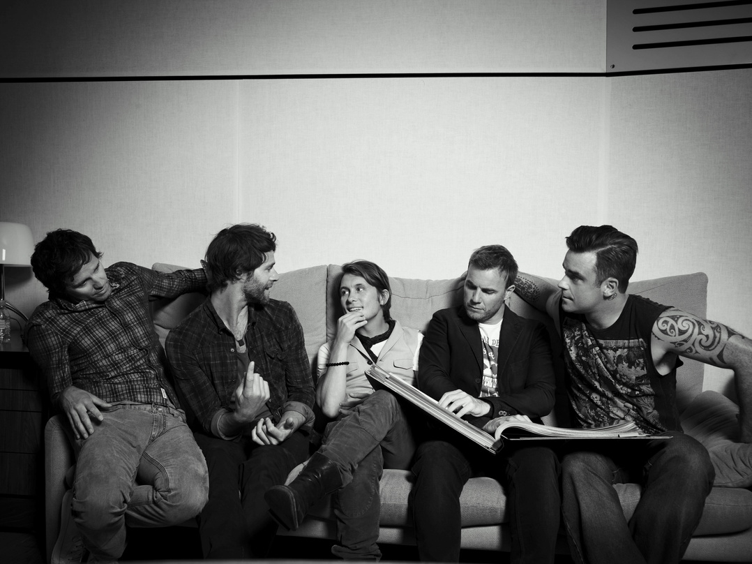 Zurück in Originalbesetzung: Take That mit Robbie Williams (r.)