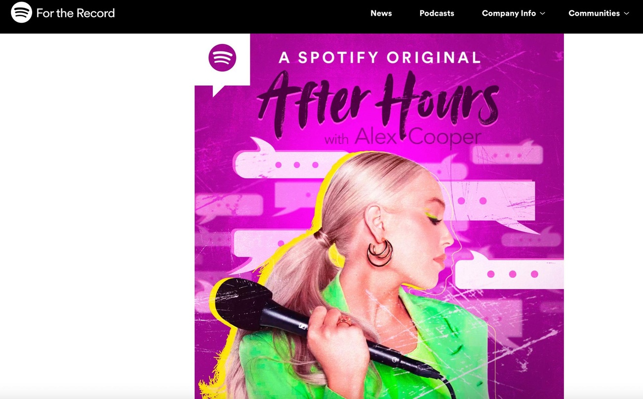 Mit dabei beim Neustart von Spotify Live: Alex Cooper, die bei Spotify bereits den exklusiven Podcast "Call Her Daddy" macht, mit einem Format unter dem Namen "After Hours"