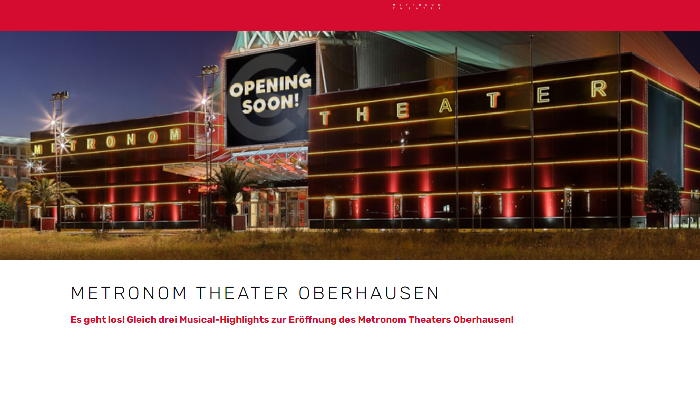 Will Ende 2024 wieder die Pforten öffnen: das von Semmel Concerts betriebene Metronom Theater in Oberhausen.