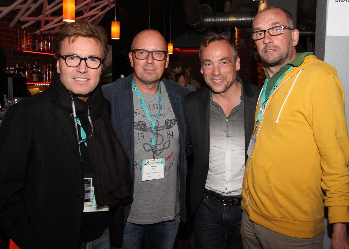 Trafen sich 2015 beim DJ Meeting @ Reeperbahn Festival: Bernd Dopp (Warner Music Central Europe), Michi Pohl (Kontor Media), Jens Thele (Kontor Records) und Jörg Böhm (Plattenmann.de)