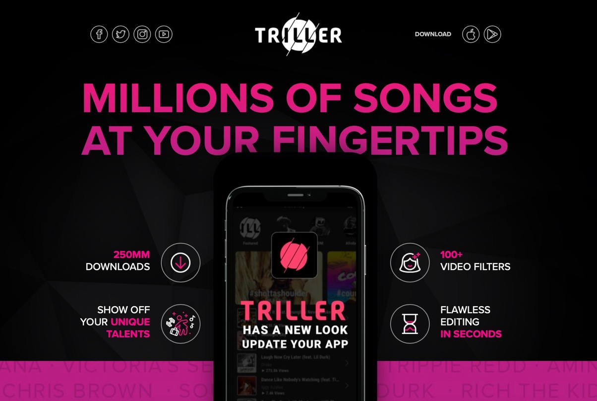Verspricht Millionen von Songs "at your fingertipps": die Triller-App
