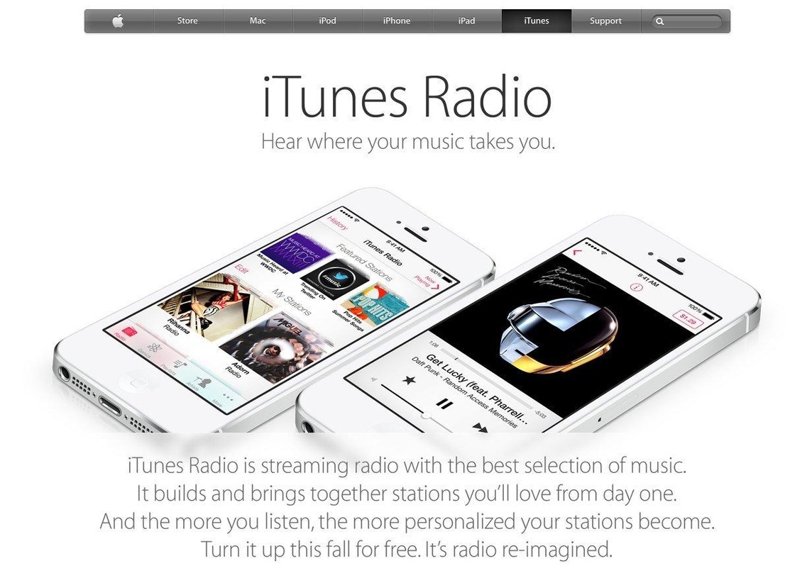 Ging im Herbst 2013 zunächst als eine Art Antwort auf Pandora ans Netz: Das iTunes Radio von Apple
