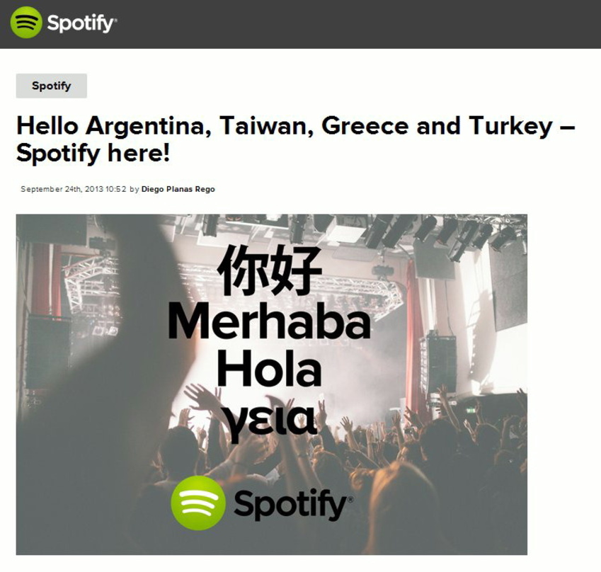 Unter anderem neu in der Türkei und Griechenland: Spotify erschließt vier neue Märkte