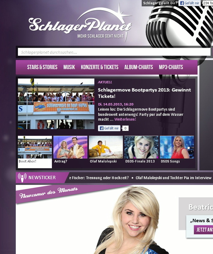 Erhält eine siebenstellige Finanzierungshilfe: Schlagerplanet.com