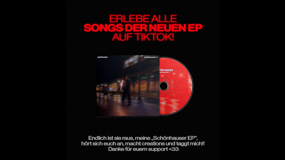 Bewirbt das digitale sowie physische Produkt auf TikTok: Zartmann.