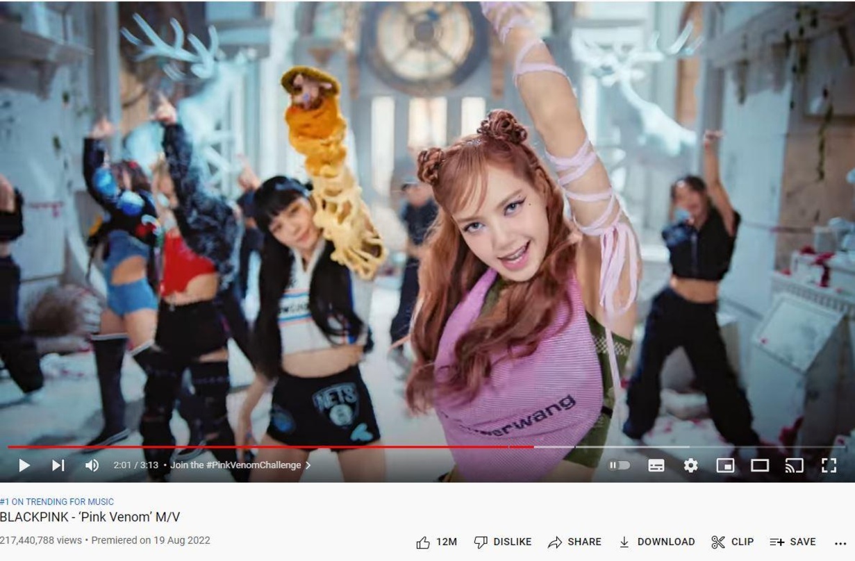 Blackpink sind mit "Pink Venom" weiterhin auf Platz eins der deutschen YouTube-Musik-Trendcharts