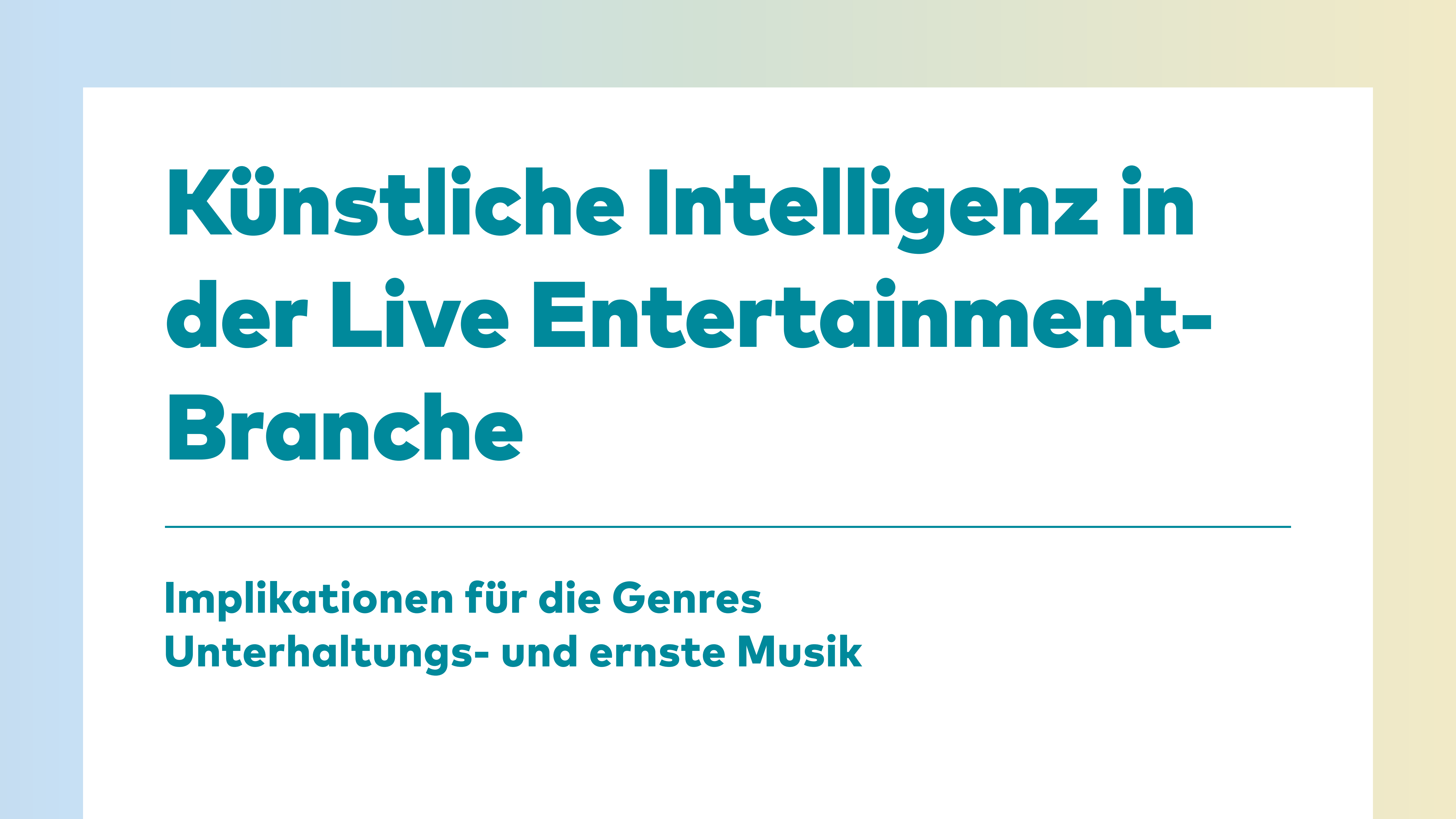 Will über KI in der Live-Branche aufklären: das neue Guidebook des BDKV.
