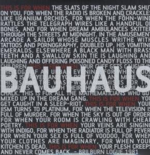 Bauhaus – This Is For When... Live 1981
