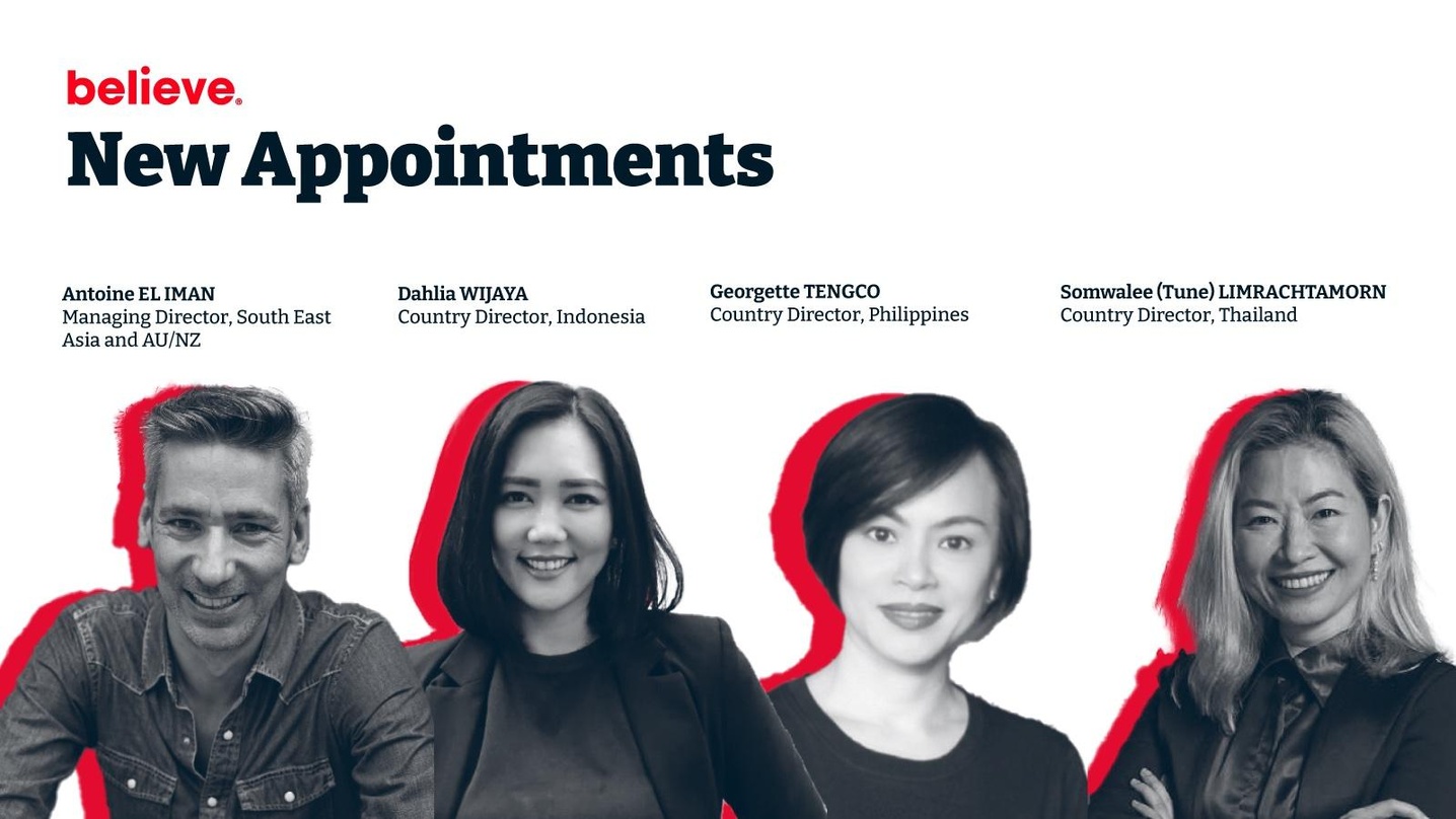 Steigen bei Believe auf (von links): Antoine El Iman, Dahlia Wijaya , Georgette Tengco und Somwalee Limrachtamorn