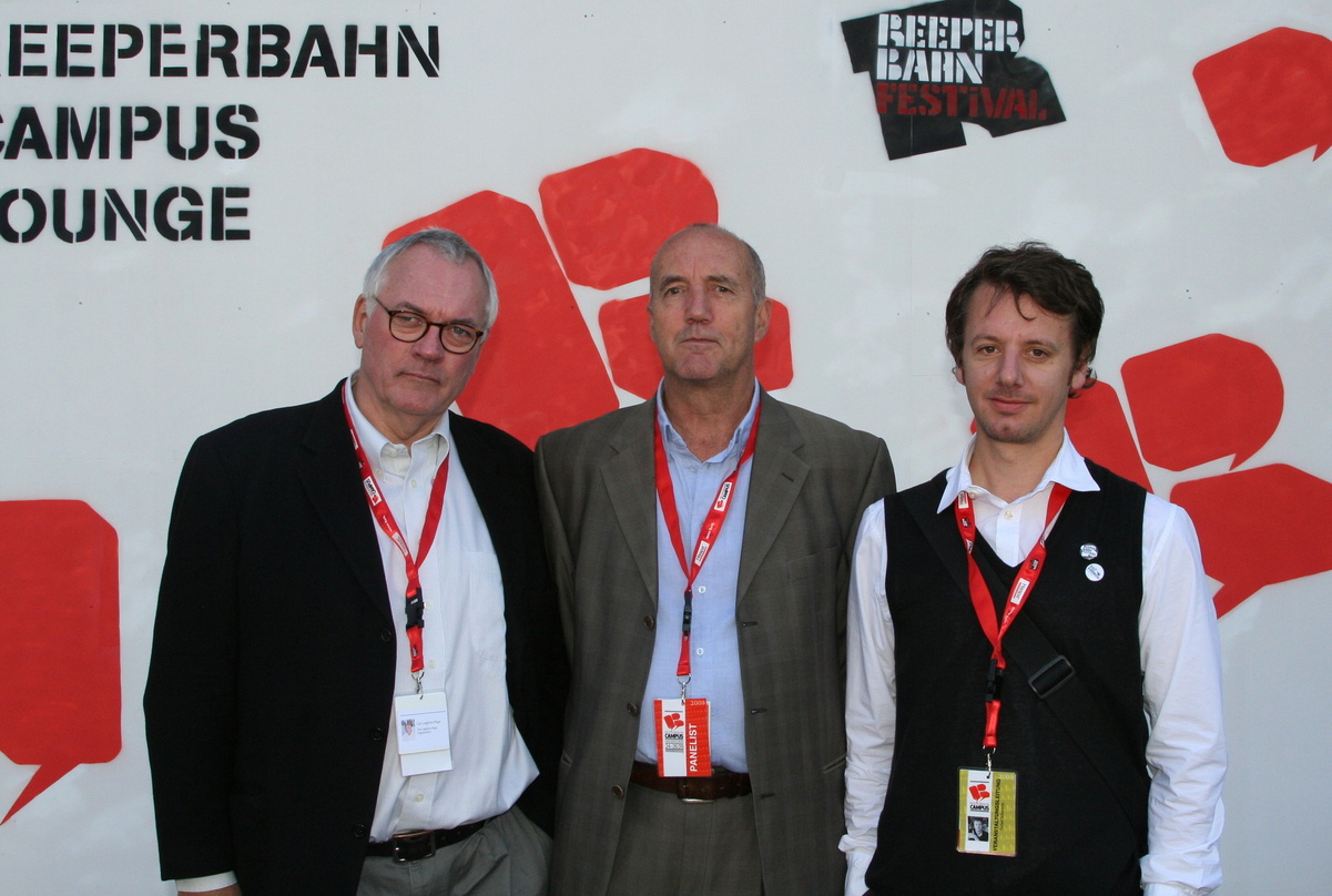 Sorgten für einen spannendes Reeperbahn Campus (v.l.n.r.): Keynote Speaker Carl Leighton Pope, Moderator Allan MacGowan und Detlef Schwarte