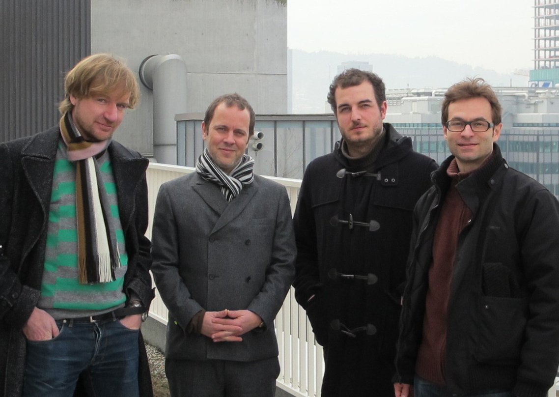 Verteilten Fördergelder (v.l.n.r.): Tim Renner, Michael Schuler, Christophe Schenk und Philipp Schnyder
