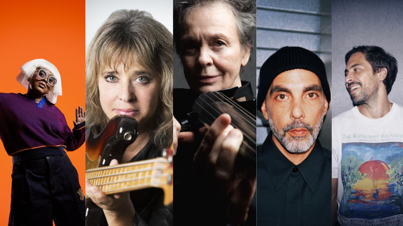 Bilden 2025 die Anchor-Jury (von links): Tayla Parx, Suzi Quatro, Laurie Anderson, Bazzazian und Max Giesinger.