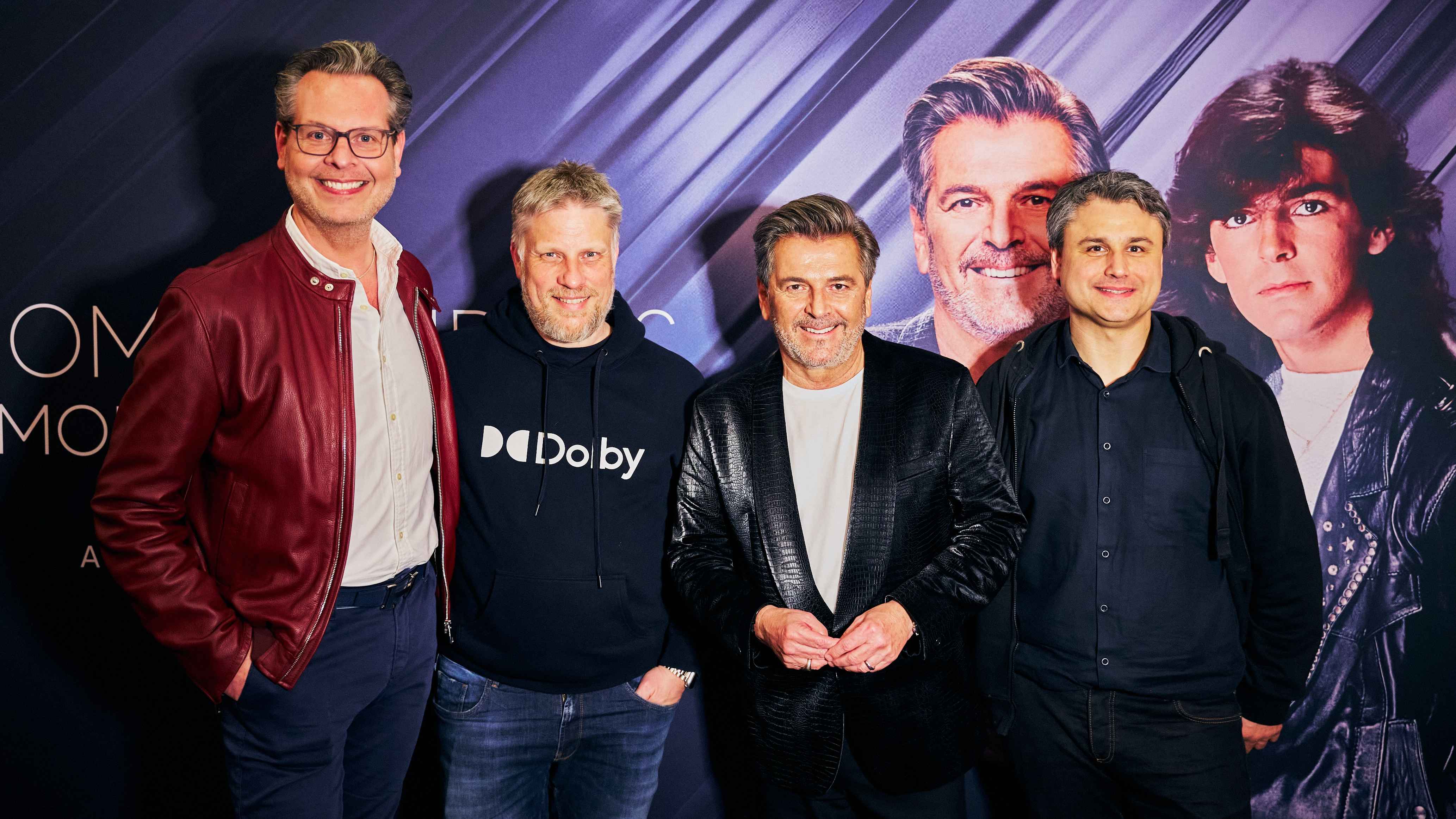 Feierten die Dolby-Atmos-Premiere in Berlin (von links): Produzent Christian Geller, Andreas Stumptner (Marketing und PR, Dolby), Thomas Anders und David Ziegler (Content & Partner Relatio...
