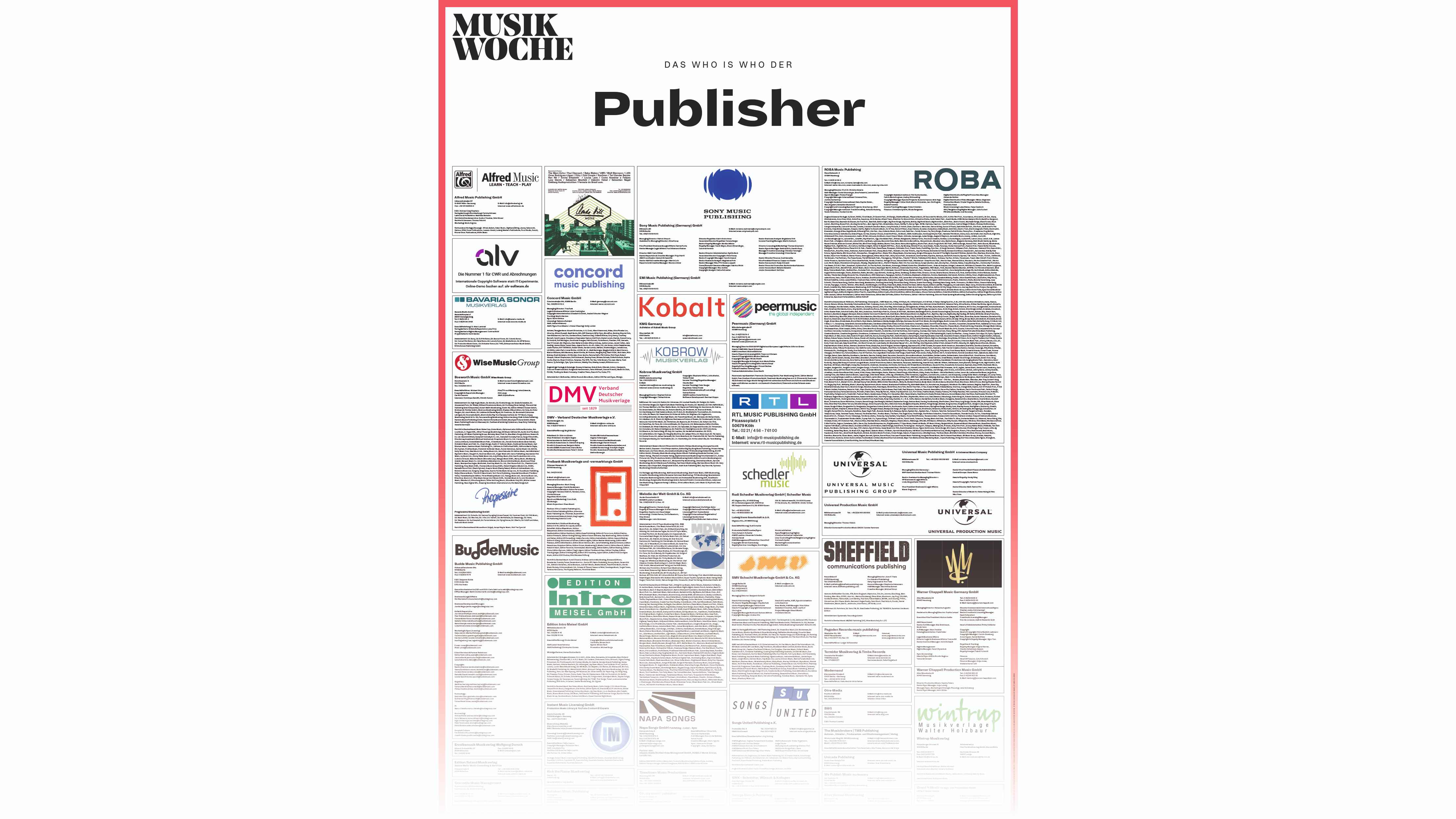 Das "Who Is Who der Publisher" aus dem vergangenen Jahr.