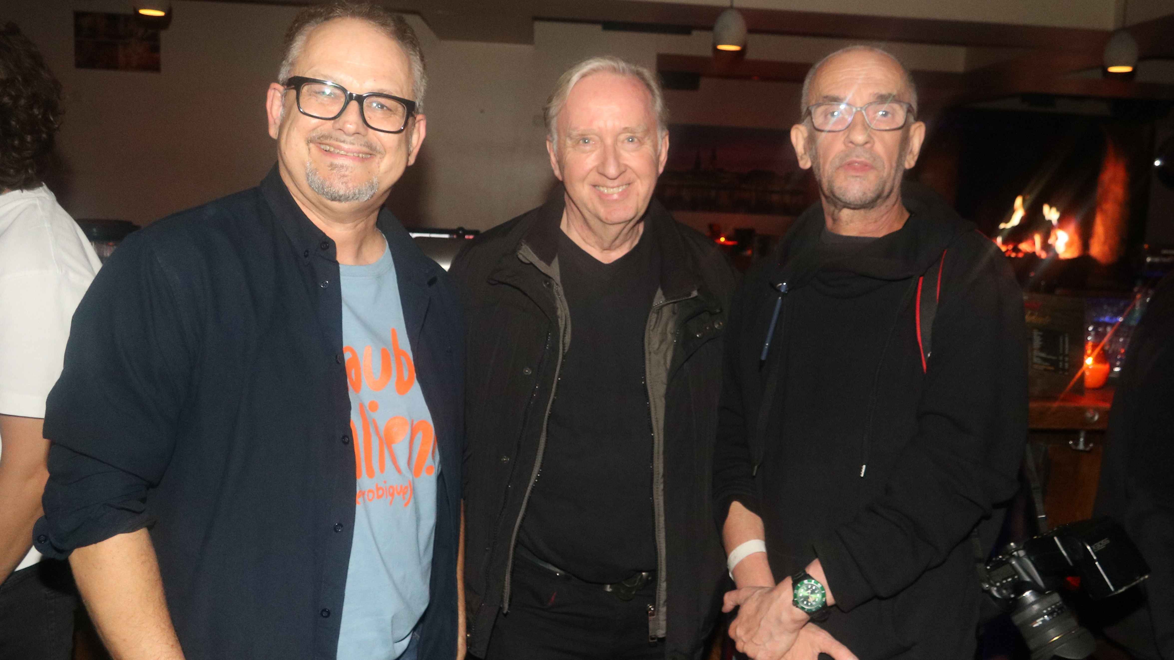 Beim DJ Meeting 2025 (von links):, Gordon Hollenga (Disco Boys),  Produzent Hayo Lewerentz (U96) und Jörg Böhm (Plattenmann).