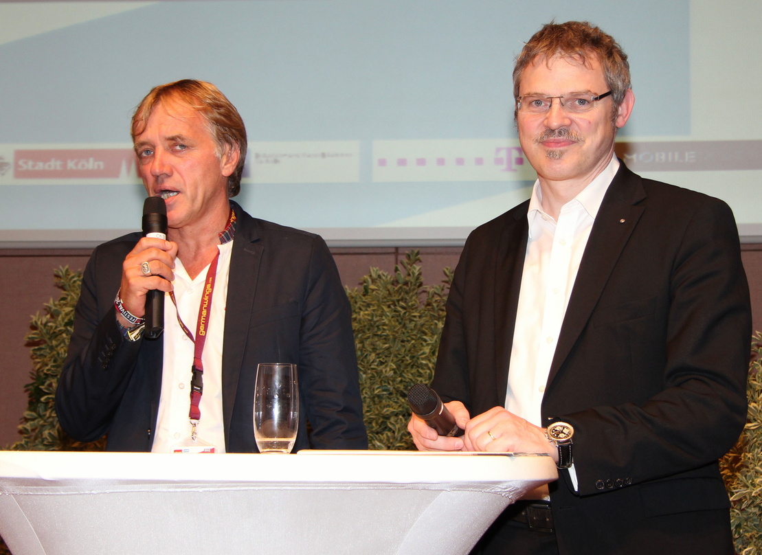 Eröffneten Branchentreff und Festival in den Räumlichkleiten der IHK: Norbert Oberhaus (Geschäftsführer c/o pop und C'n'B) und IHK-Geschäftsführer Ulrich S. Soenius