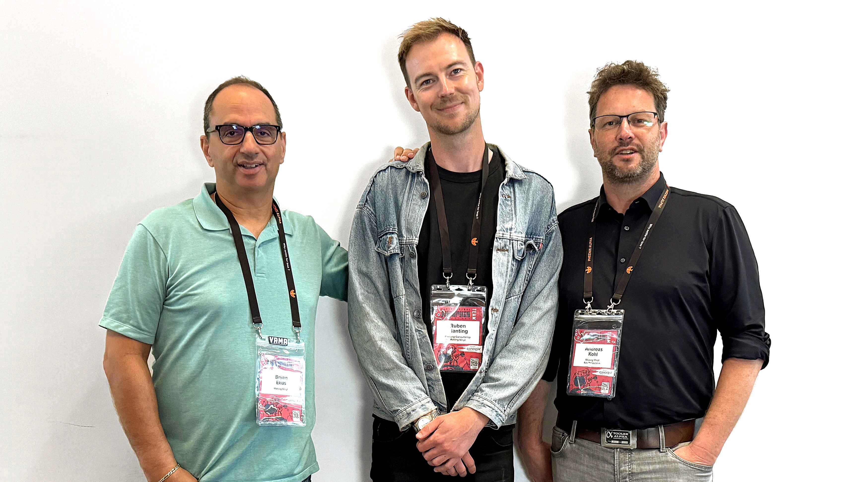 Bald in Haarlem im Festivaleinsatz (von links): Bryan Ekus (Präsident), Ruben Planting (Assistant Program Manager) und Andreas Kohl (Conference Director Europe, alle Making Vinyl).