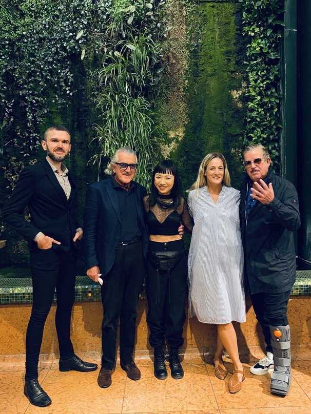Bei der Albumpräsentation in Berlin (von links): Thomas Thyssen, Dieter Meier, Fifi Rong, Stefanie Zoll und Dieter Meier
