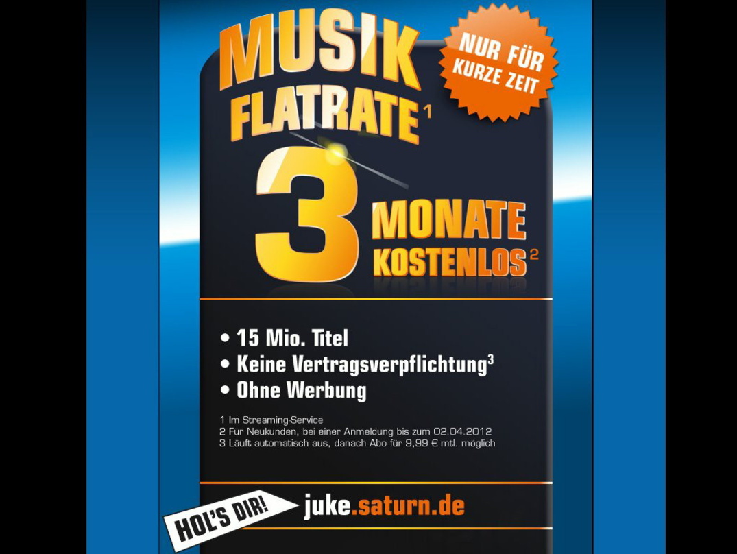 Im Saturn-Newsletter beworben: Kurzentschlossene Juke-Nutzer können länger testen