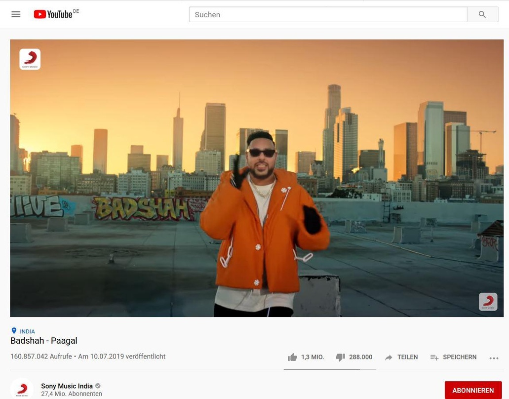 Löste die Kontroverse aus: das Video zu "Paagal" von Badshah