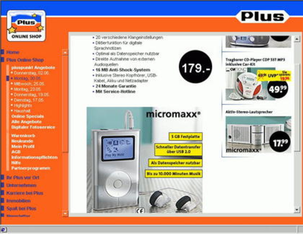 Das Streitobjekt: Der Micromaxx 42452 bei Plus