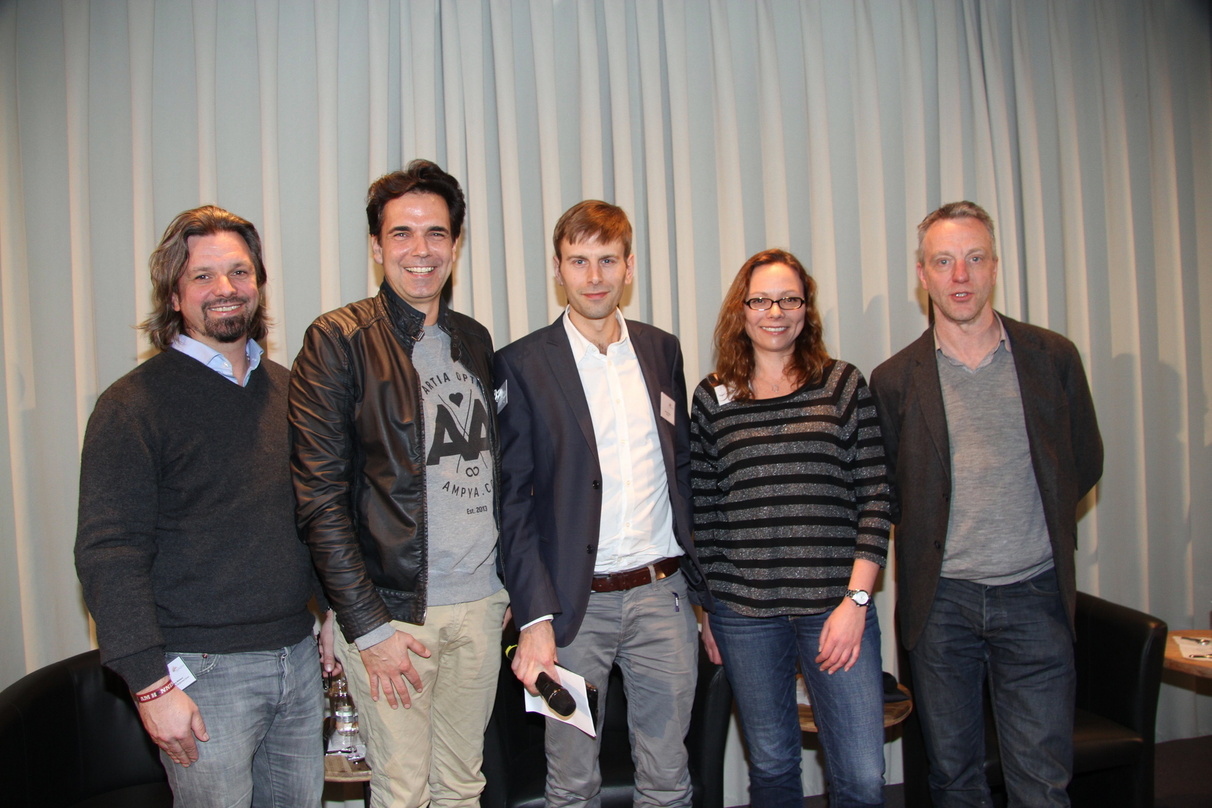 Sprachen auf der Kulturkonferenz miteinander über Streaming (von links) Henning Wehland (BLX-Music/H-Blockx), Manuel Uhlitzsch (Magic Internet/Ampya), Moderator Jan Hendrik Becker, Daniela...