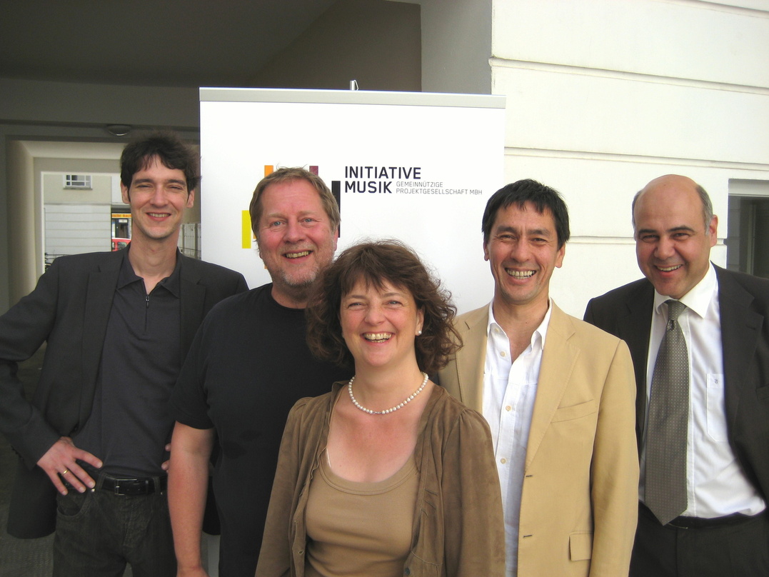 Initiatoren (v.l.n.r.): Norbert Niclauss, Dieter Gorny, Ina Keßler, Mark Chung, Bernd-Wolfgang Weismann (Ministerialrat beim Bundesministerium für Wirtschaft und Technologie)