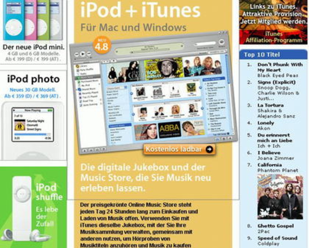 Bietet inzwischen mehr als 1,3 Mio. Songs an: die deutsche iTunes-Filiale