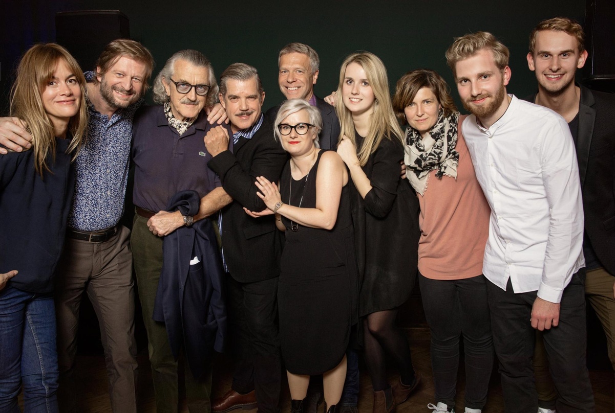 Trafen sich im Soho House (von links): Natascha Augustin, Lars Karlsson (beide Warner/Chappell), Dieter Meier, Boris Blank (beide Yello), Julia Hartmann, Markus Hedke, Janine Lorenz, Isabe...