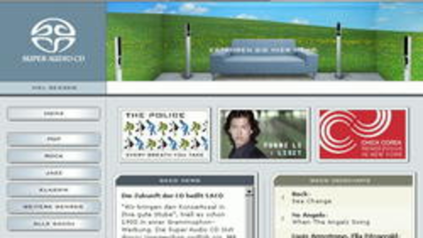 Wirbt für die SACD: die neue Website von Universal