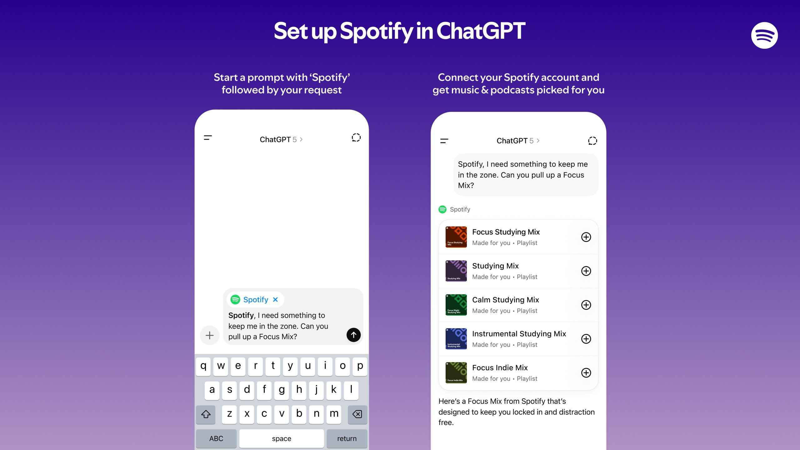 Weitere Expansion: Spotify ist nun in bei ChatGPT integriert.