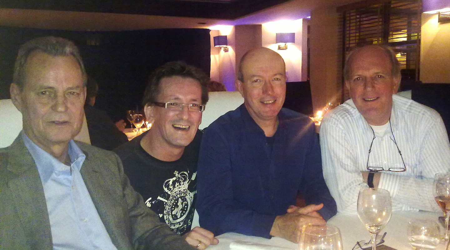 Schlossen auf der Midem den AC/DC-Deal (v.l.n.r.): Tony Berk, Jens-Markus Wegener, Philip Mortlock und Pieter van Bodegraven