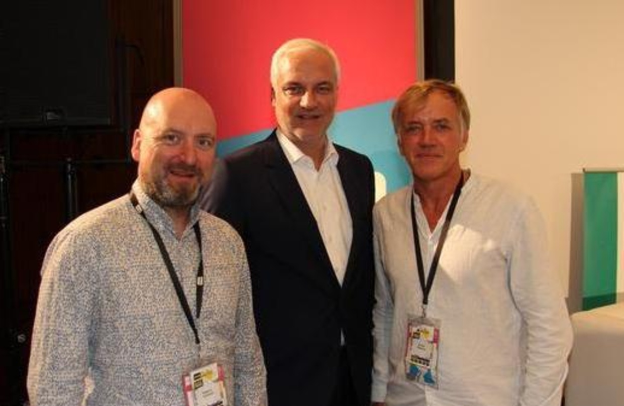 Eröffneten die c/o pop 2016 in Köln (von links): c/o-pop-Programmchef Ralph Christoph, NRW-Wirtschaftsminister Garrel Duin und c/o-pop-Veranstalter Norbert Oberhaus