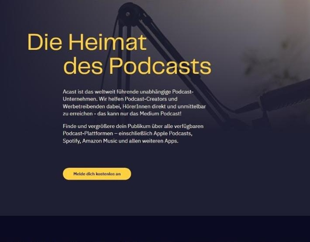Legt im Vergleich mit dem zweiten Quartal zu: Acast