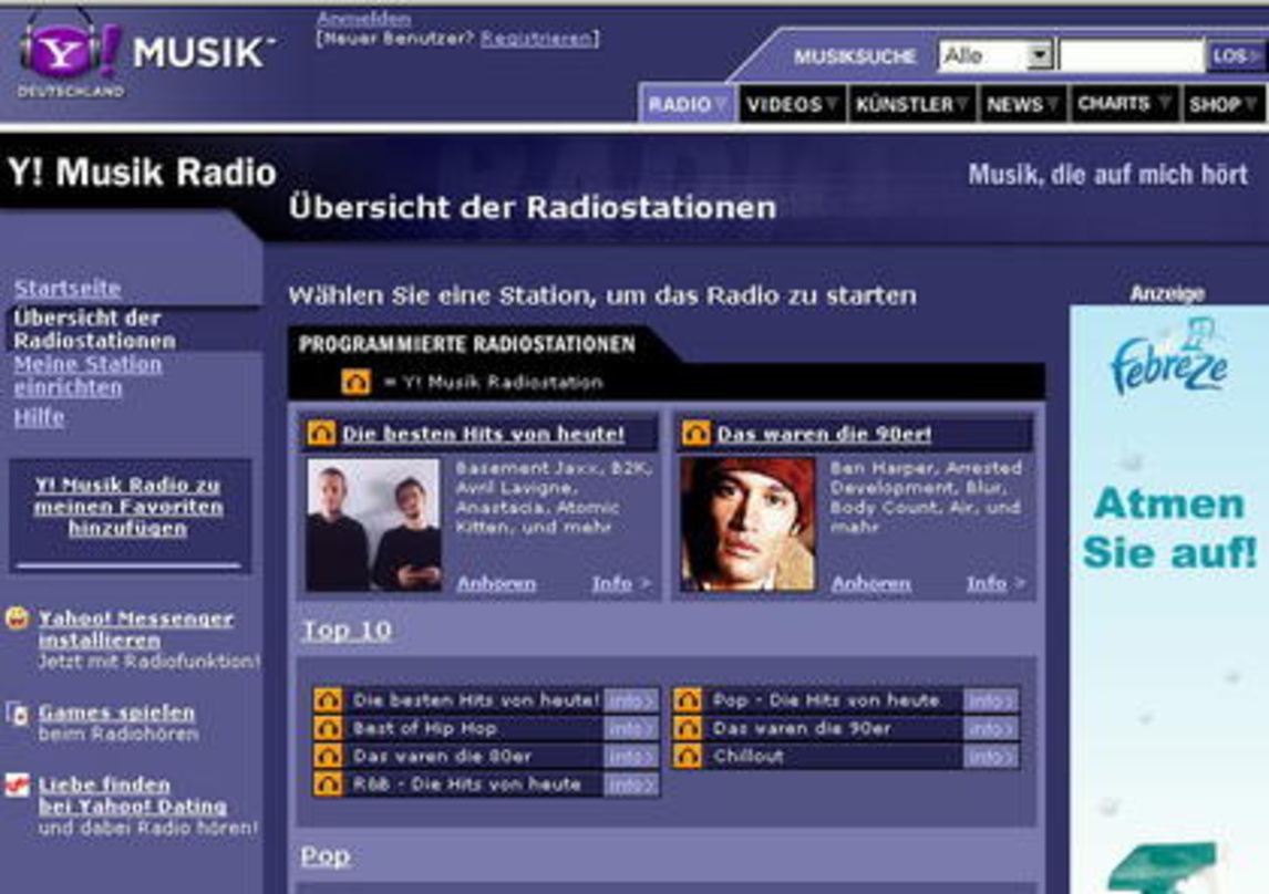 Neu bei Yahoo! Musik: 15 kostenlose Radiostationen