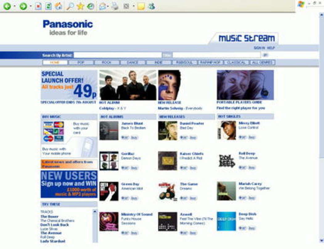 Verkauft Online Musik: Panasonic Music Stream