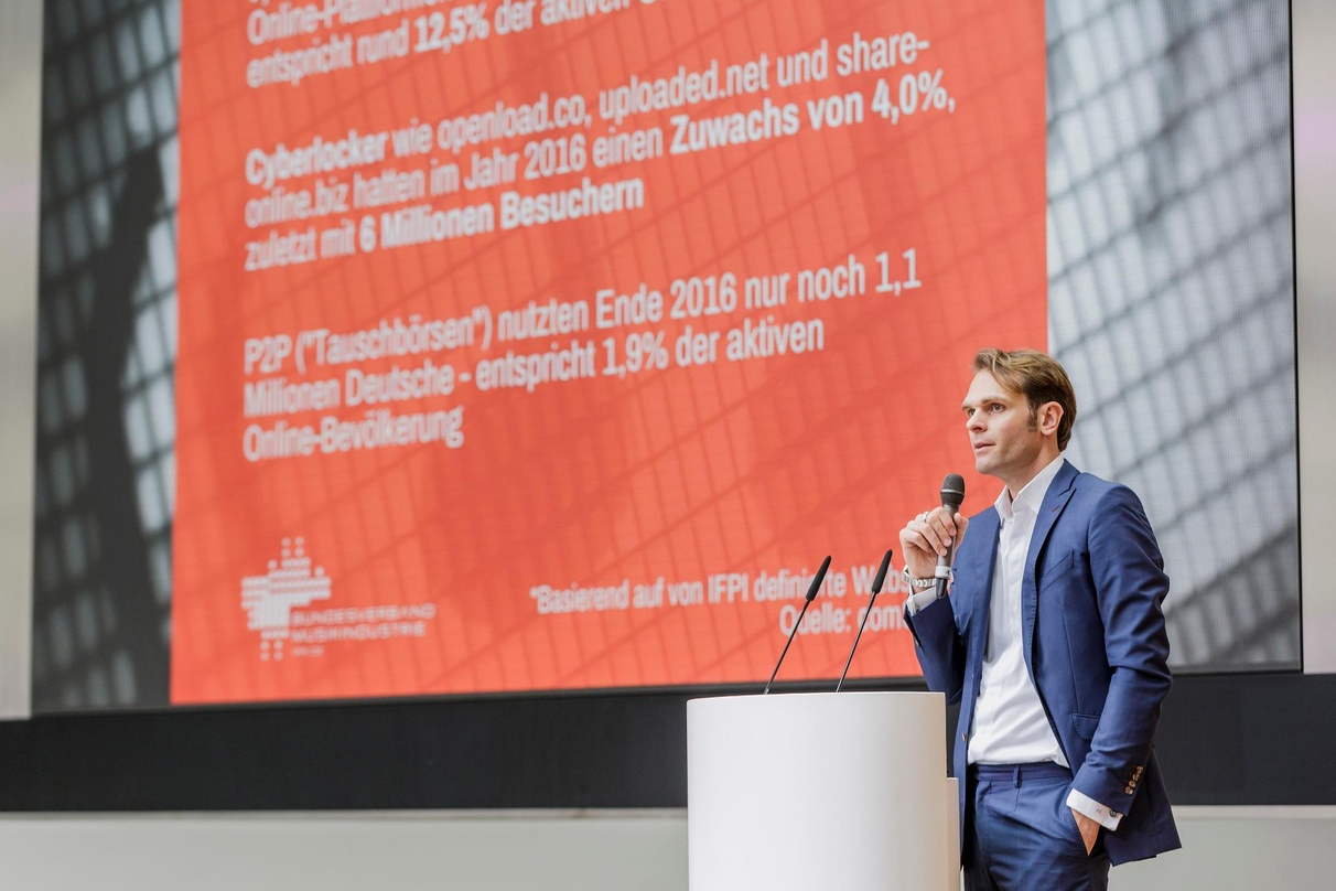 Lädt auch 2019 mit dem Bundesverband Musikindustrie wieder zur Kulturkonferenz: der BVMI-Vorstandsvorsitzende Florian Drücke, hier bei der Kulturkonferenz 2017