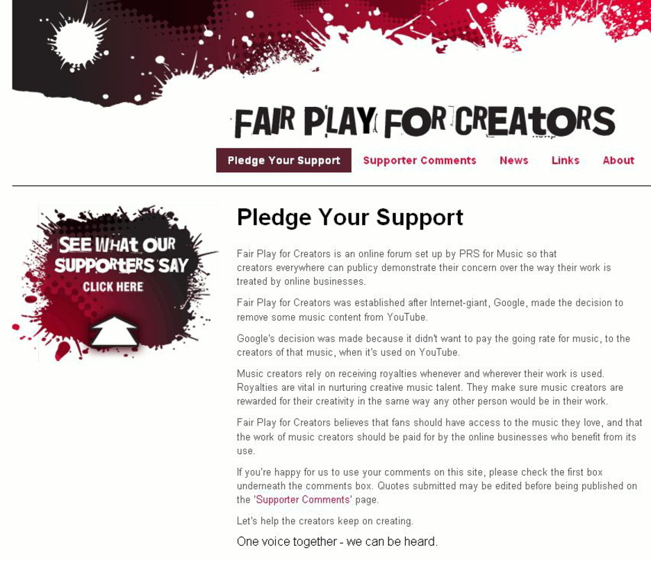 Soll die öffentliche Meinung zugunsten der Urheber beinflussen: "Fair Play For Music"