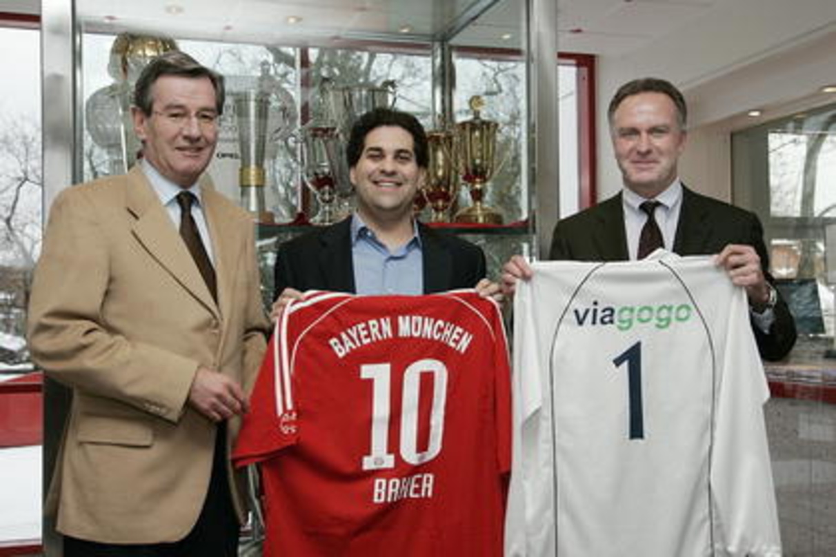 Machen gemeinsame Sache: FCB-Vorstand Karl Hopfner, Viagogo-CEO Eric Baker und Karl-Heinz Rummenigge (v.l.n.r.)