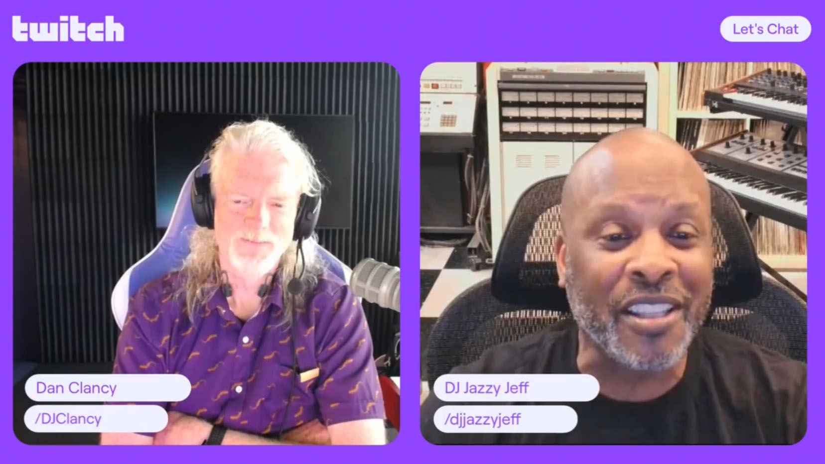 Twitch CEO Dan Clancy mit DJ Jazzy Jeff im Lifestream