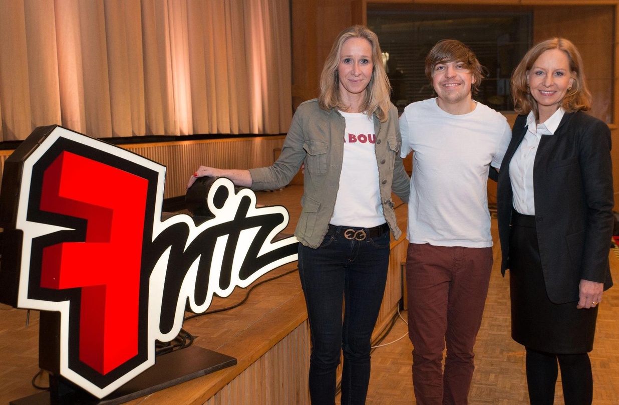 Versammelten sich im Haus des Rundfunks (von links): Karen Schmied, Philipp Poisel und Patricia Schlesinger