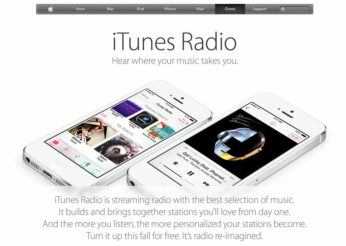 Angekündigt, aber noch in Lizenzverhandlungen: das iTunes Radio von Apple