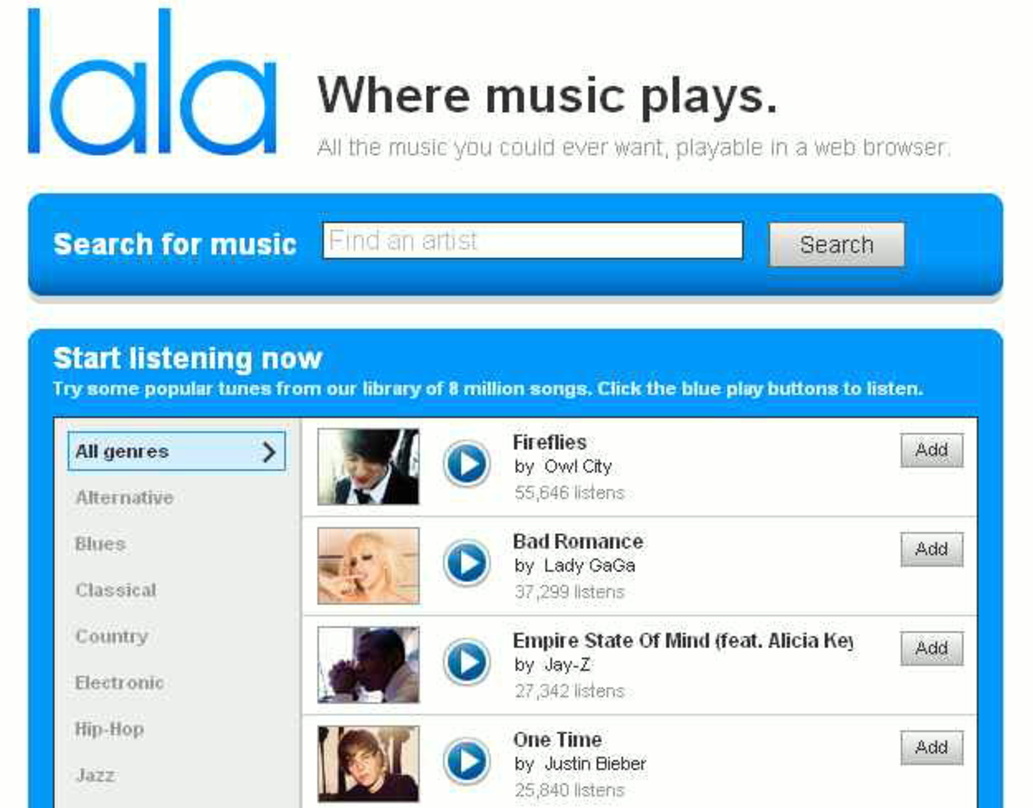 Von Apple übernommen: Lala.com