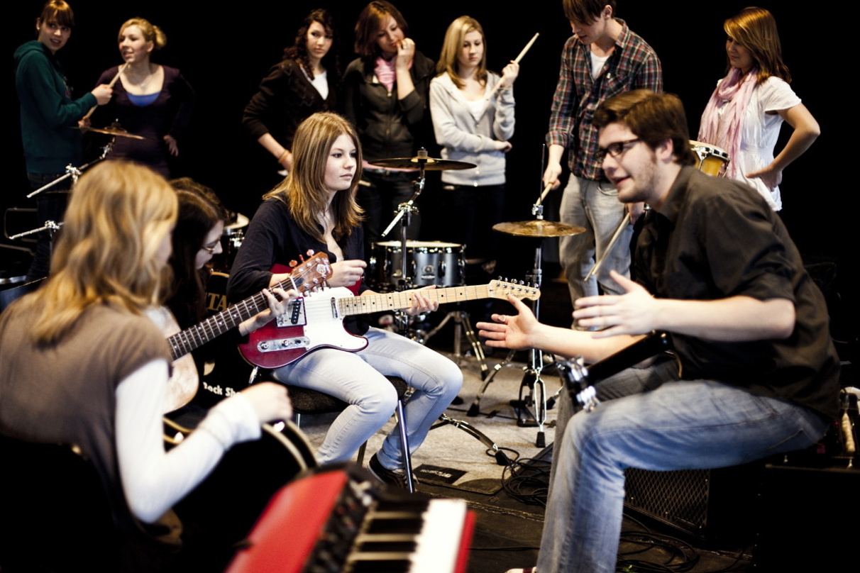 Preisgekröntes Projekt: Schüler in der "School of Rock" 2010 (Foto: Popakademie Baden-Württemberg)