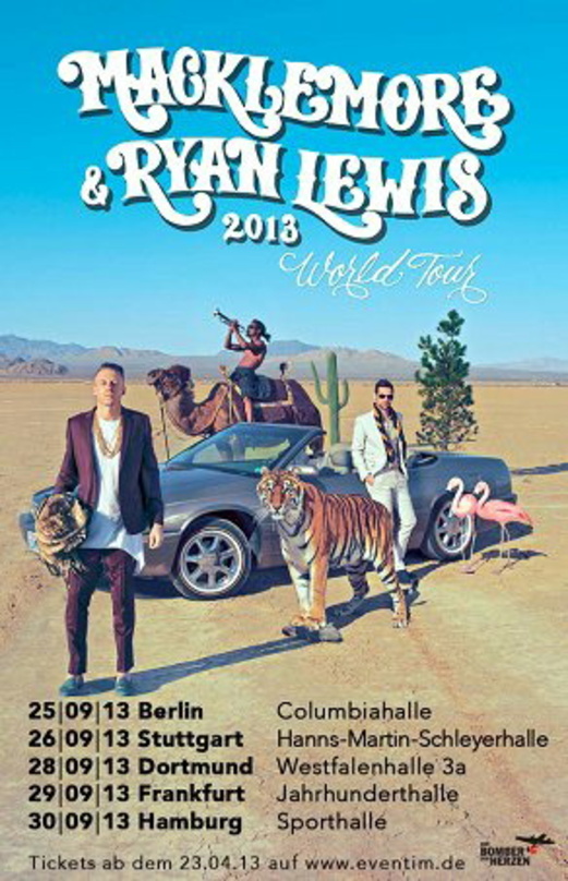 Optischer Aufhänger zur Tour: das Plakatmotiv von Macklemore & Ryan Lewis