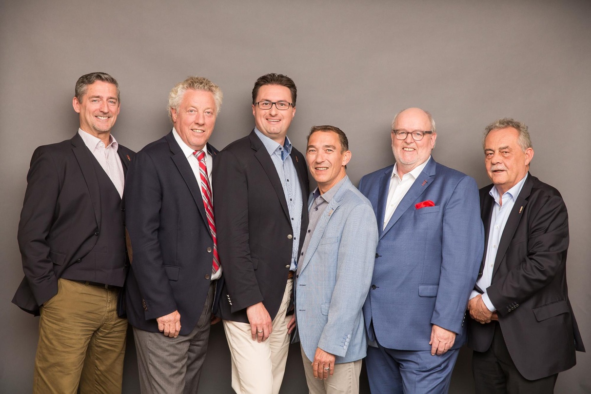 Bilden den SOMM-Vorstand (von links): Michael Stöver (Yamaha Music Europe), der Vorstandsvorsitzende Joachim Stock (Just Music), Markus Sailer (Roland Germany), Francois Rousies (Cordial S...